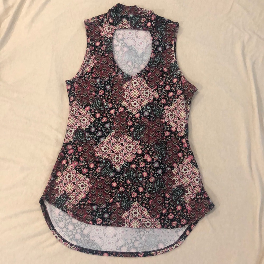 High Neck Keyhole Sleeveless Top